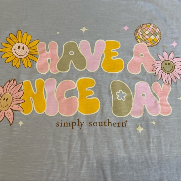 Simply Southern Blue Short Sleeve Tee Casual Comfort - Picture 2 of 5